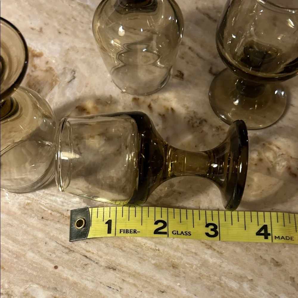 Vintage Libbey Tawny Accent Cordial Glasses 3.5